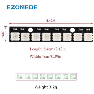 8 bit 2812 RGB LED Stick 8 X 2812B 5050 colori RGB modulo LED driver integrati per Ardu Raspber Pi ESP32