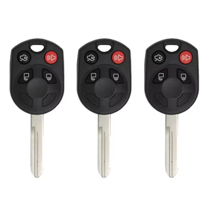 Uncut Car <strong>Key</strong> Blade with 4 Buttons ABS Shell Replacement for <strong>FORD</strong> Remote <strong>Keys</strong> - Product Image 1