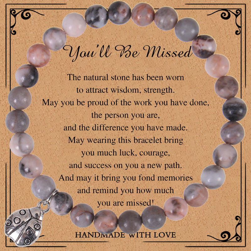 สร้อยข้อมือหินม้าลายสีชมพู