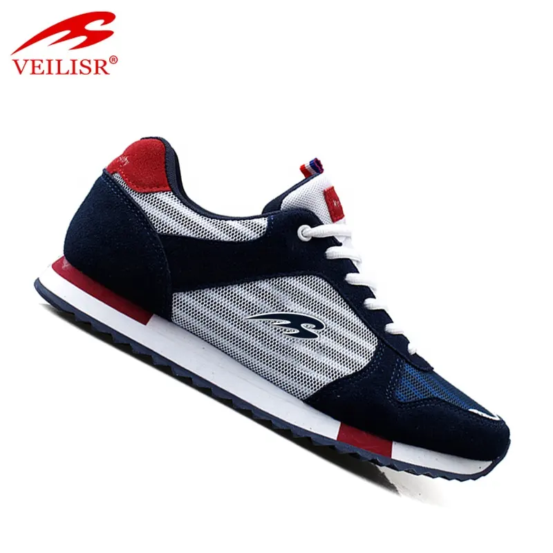 Zapatillas new fashion leather mesh sneakers men running sport shoes