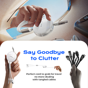 LISEN <strong>3</strong> in 1 Retractable Car Charger USB C Cable <strong>3</strong>.6FT Fast Charging for iPhone 16 15 14 <strong>Apple</strong> Watch Ultra Multi Device Charger - Product Image 3