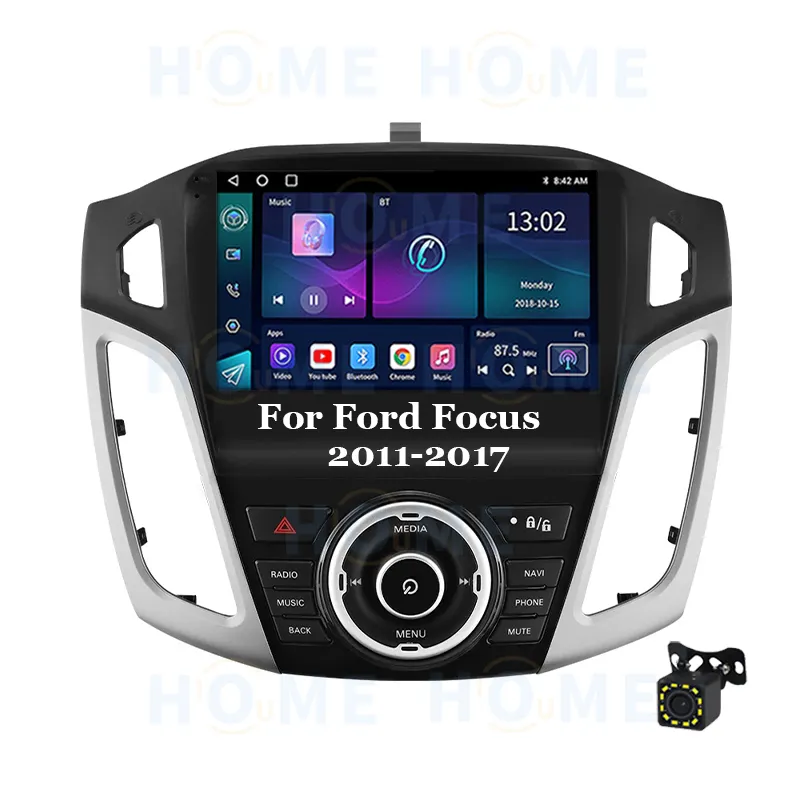 4 Core Car android autoradio Android 10 32G GPS schermo WIFI Carplay multimediale per Ford Focus 2011-2017 1024*600 P Blue-tooth