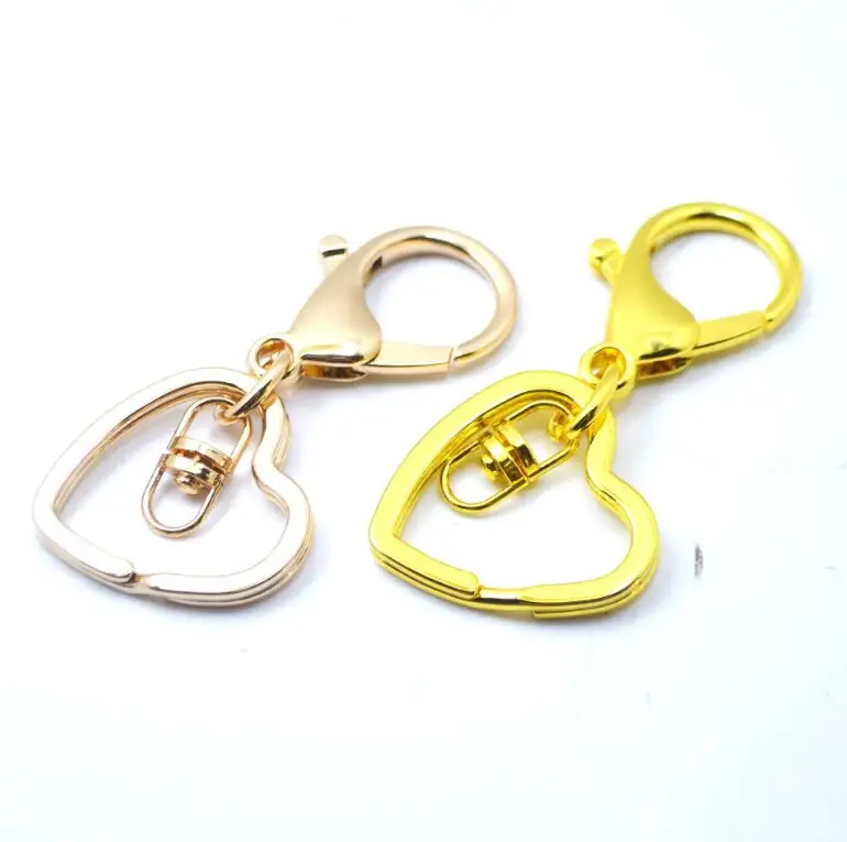 Boucle de chien croissant accessoires de bijoux diy lune porte-clés en forme de cœur, mousqueton Clips de crochet porte-clés de voiture porte-clés fendu porte-clés