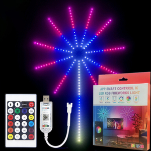 花火ナイトランプRGB音楽サウンド同期アプリLEDストリップマジックカラーアンビエントライト家庭用寝室装飾 - Product Image 1