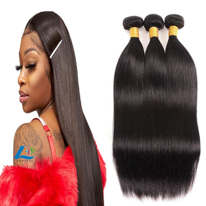 Ready to Ship 10a 12a Grade Unprocessed <strong>One</strong> Donor Virgin Cuticle Aligned Brazilian <strong>Human</strong> Hair Bundles with Lace Closure - Product Image 1