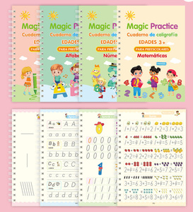 หนังสือเวทมนตร์ภาษาสเปนการเรียนรู้ตัวเลขตัวอักษรสำหรับเด็กใช้ซ้ำได้ฝึกมายากลการเขียน Montessori - Product Image 6