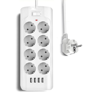 Fabricante Venta Directa 8 vías 4 puertos USB enchufe múltiple Protector contra sobretensiones toma de corriente enchufe Universal - Product Image 1