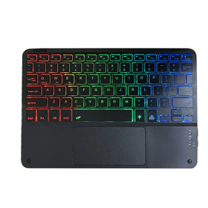 Mini teclado inalámbrico con panel táctil de 2,4 Ghz, teclado Multimedia ergonómico, teclado RGB portátil retroiluminado - Product Image 5