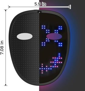 キッズミニLEDマスクジェスチャーセンシングトランスフォーミングライトアップフェイスマスクハロウィンレイブ用 - Product Image 2