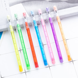 Toptan plastik gövde 9 İpuçları saydam çok noktalı itme eğlenceli HB kalemler yenilik kırtasiye hediyeler mermi istiflenebilir kalem - Product Image 2