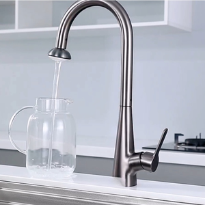 304 thép không gỉ nóng và lạnh Vòi bếp súng màu Xám xoay tối giản Pull-out bồn rửa nhà bếp Vòi tap - Product Image 2