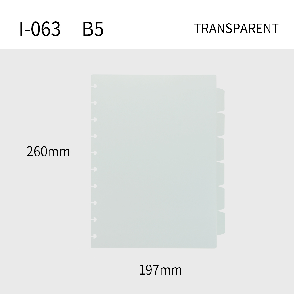 B5 Plastic, Transparent, 1-6