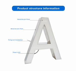 High End Custom LED Lighting Sign 3D Floating Front Light Modern Look Metal Acrylic Luminous Letter Sign - Product Image 2