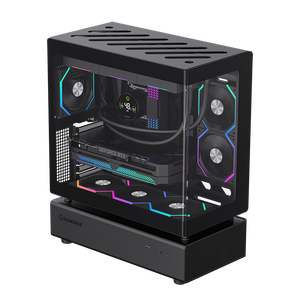 GAMEMAX N80 BK oyun PC durumda ayrılabilir modüler tasarım 6 ARGB hayranları ile 270 kapsama tam kule ATX kavisli cam oyun kasası - Product Image 2