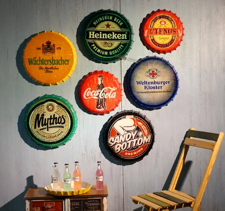 Holesale-letrero de metal Retro Para bar y Hotel, placa de diseño vintage con estampado de lata para cerveza, decoración del hogar