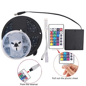 แถบไฟ LED RGB 5V 5050ชุดควบคุมพลังงานแบตเตอรี่พร้อมสวิตช์ไฟ LED เทปยืดหยุ่นกันน้ำริบบิ้นตกแต่งบ้าน - Product Image 4