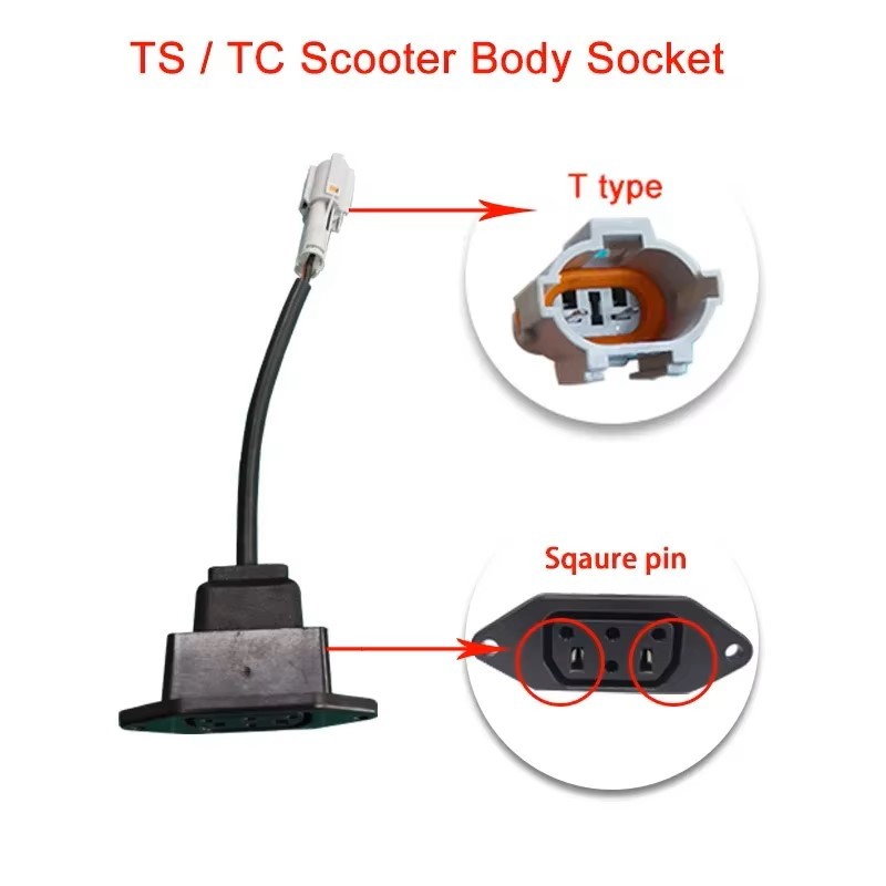 Casquillo de carrocería de scooter TS/TC, tipo T, con pasador cuadrado.