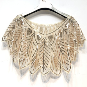 1920s şal sarar pullu boncuklu akşam pelerin gelin şal Bolero Vintage yaprak Zig <span class=keywords><strong>Zag</strong></span> sineklik nakış kapak up