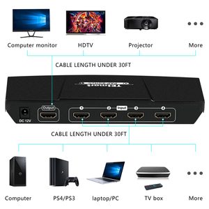 HDMI 4 × 1 Quad Multiviewer 1080P 4 Port HDMI SwitchとRemoteとQuad Screen View Function - Product Image 3