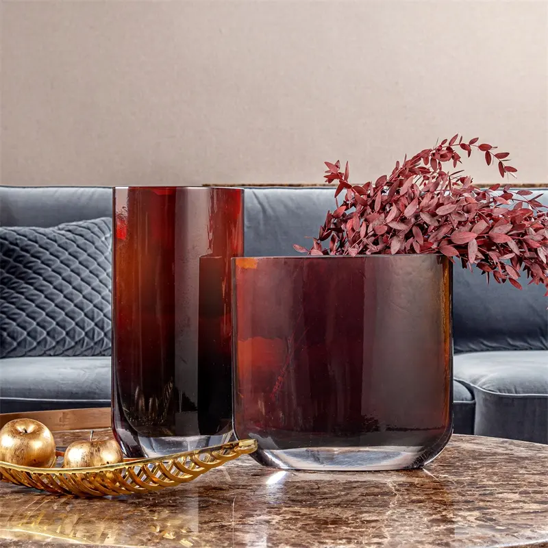 Weinrote Vase für Wohnkultur Luxus Stil Tischs kulptur