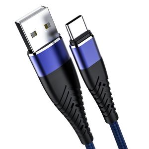 顶级质量1m 2m 3m便宜3A尼龙低价手机快速充电电缆<span class=keywords><strong>USB</strong></span> c型