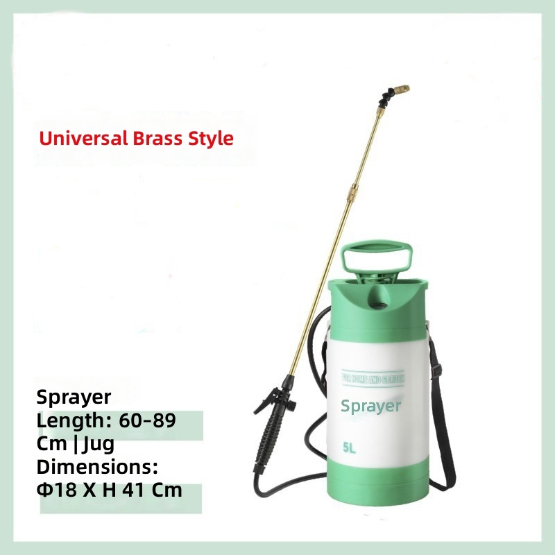 5L green white bottle, brass telescopic, pressure gauge