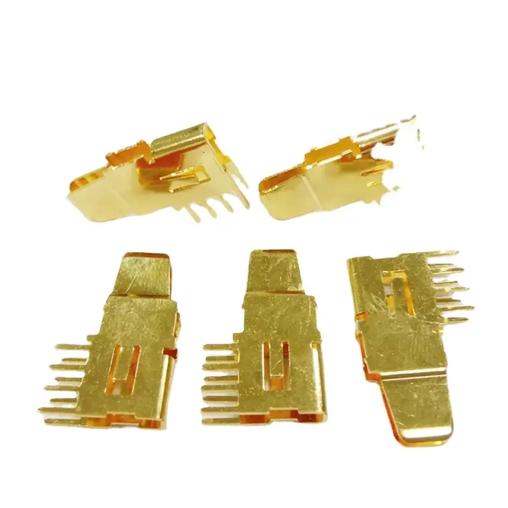 Contatto a molla SMD contatto elettrico in rame con molla in ottone di precisione con placcatura in oro