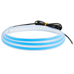 รถวิ่งกลางวัน RGB ไฟช่องว่างฝากระโปรงรถแถบคู่มือวิ่งกลมไฟไหลกระจังหน้า LED ไฟตกแต่งบรรยากาศ - Product Image 6
