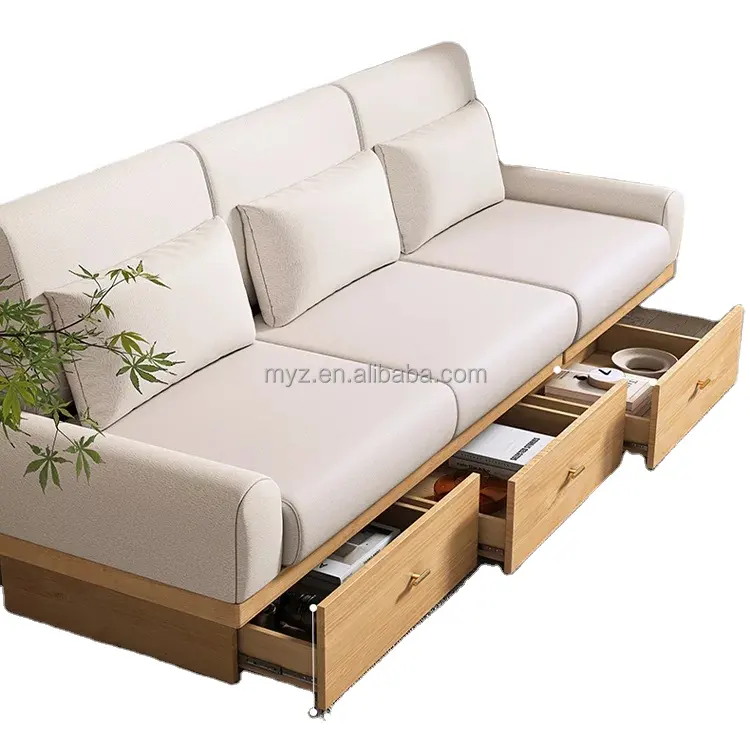 גבוהה באיכות E0 ידידותי לסביבה חומרים מכירה לוהטת עץ ספה סטים לסלון מודרני ספה מיטה