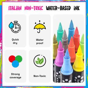 Pennarelli Acrilici, Set Artistico Arcobaleno, Marcatori per Tessuti, Pennarelli Acrilici a Doppia Punta - Product Image 3