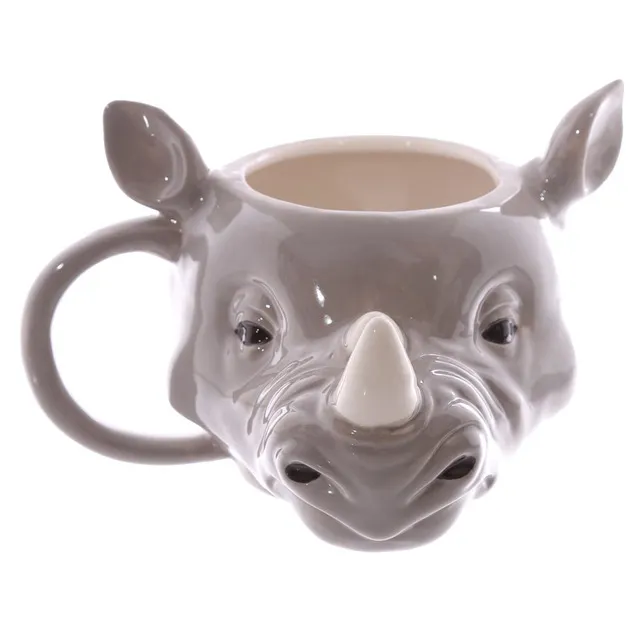 3D 코뿔소 머리 잔 세라믹 동물 커피 얼굴