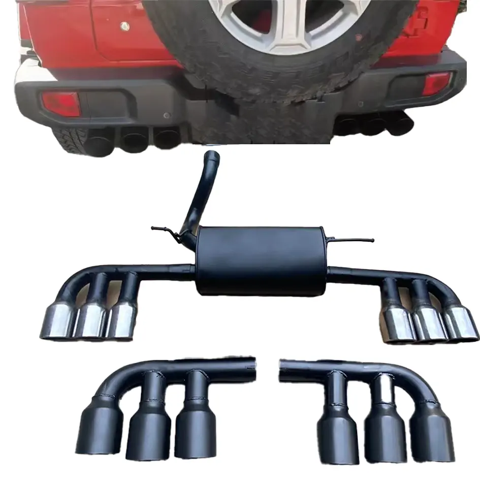 Wrangler JL modified new six out exhaust tailpipe for best performance High quality stainless steel original position tail secti