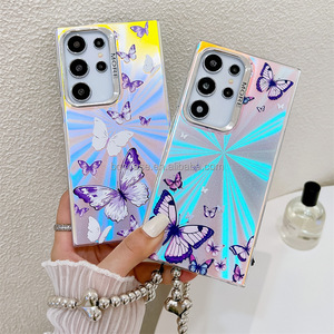 Bướm yếu tố gương <span class=keywords><strong>Radium</strong></span> Shooter trường hợp sansumg S24 siêu mạ điện Laser IMD trường hợp khó khăn dây đeo vòng cổ cho Samsung A14 - Product Image 4