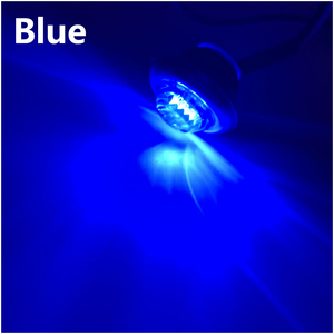 2 Color Luces 3/<strong>4</strong>&quot; Dual Color Indicator Clear Lens <strong>12V</strong> Lamp Amber+Red/Blue Truck Trailer <strong>LED</strong> Side Marker Light with Metal Ring - Product Image 5