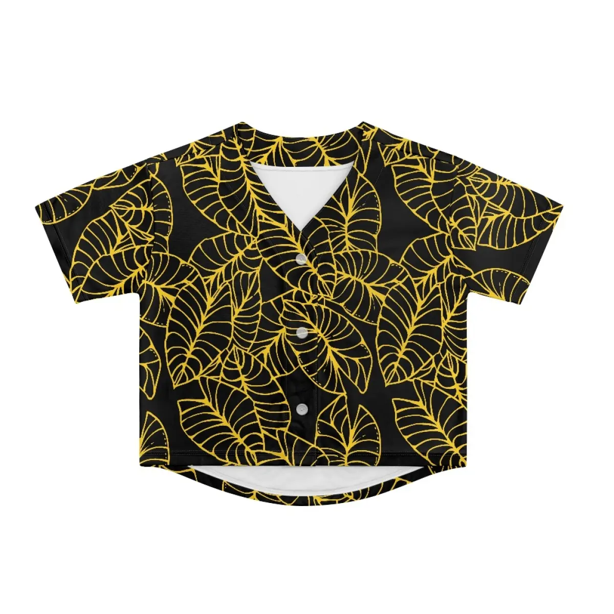 Hawaii Gold Kalo Leaf Women's Baseball Jersey New Summer Short T-shirts Drop Ship Ladies Sports Tops Custom Image/Logo Clothing