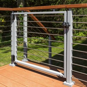 กลางแจ้งสายราวระบบSafety Gateและการออกแบบแนวนอนสำหรับรั้วเหล็กจากFoshanโรงงาน - Product Image 1