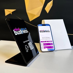 Tùy chỉnh NFC đứng phương tiện truyền thông xã hội xem xét NFC PVC Google xem xét thẻ Menu hiển thị đứng - Product Image 4