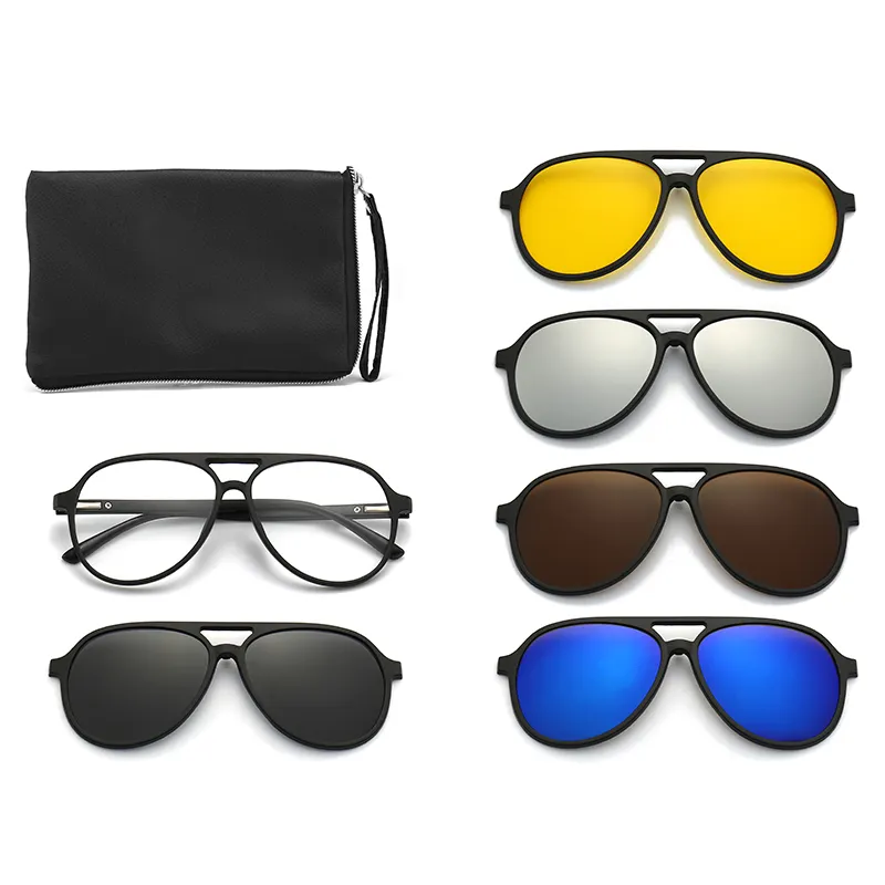Polarizada moda óculos magnéticos miopia óculos quadro visão noturna óculos Clip On Sunglasses