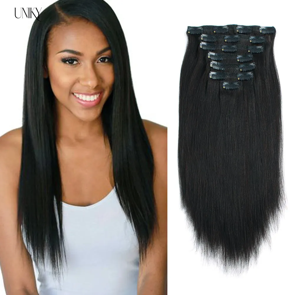 Uniky Hoge Kwaliteit 100% Vietnam Human Virgin Clip In Hair Extension Voor Vrouwen Van Menselijk Haar Vietnam