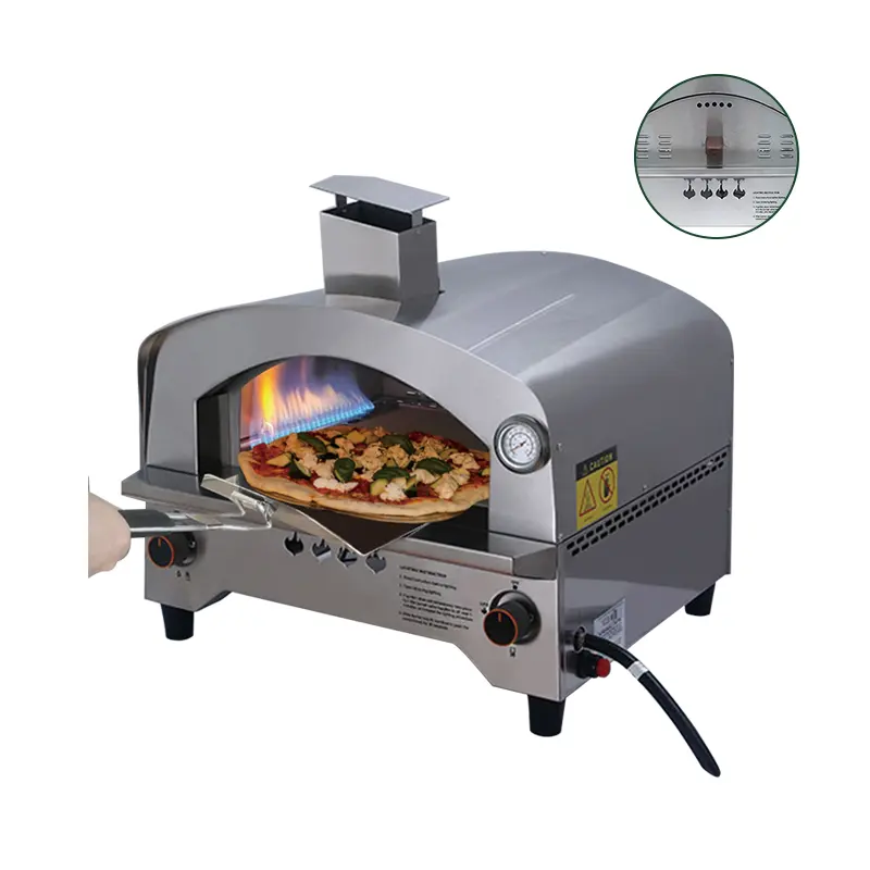 Top vendita Gas forno per Pizza all'aperto giardino cucina in acciaio inox portatile piccolo forno per Pizza