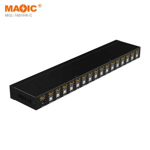 4K 16X1 hdmi Kvm开关hdmi开关视频切换器16端口Kvm切换器，带红外显示器