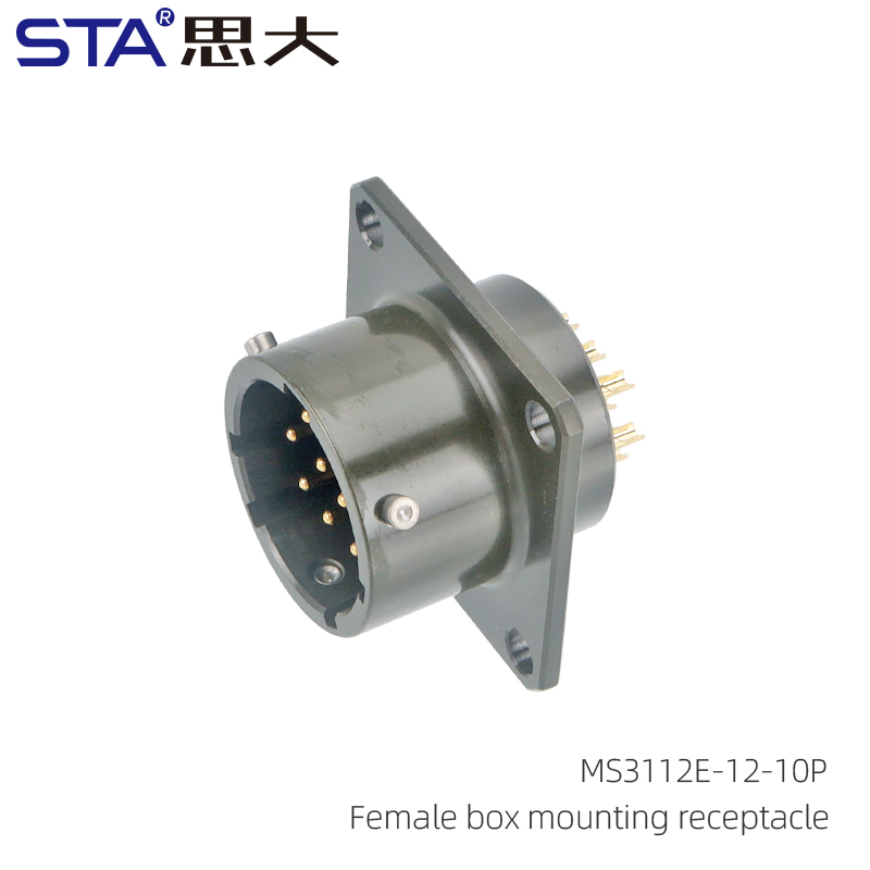MS3112E-12-10P Receptáculo macho para montaje en caja