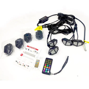 4-12 bakla renkli Off Road RGB 9W LED RGBW 4x 4 kaya ışıkları donanımı APP denetleyici Led Underglow işıklar kovalayan arabalar için Polaris - Product Image 6