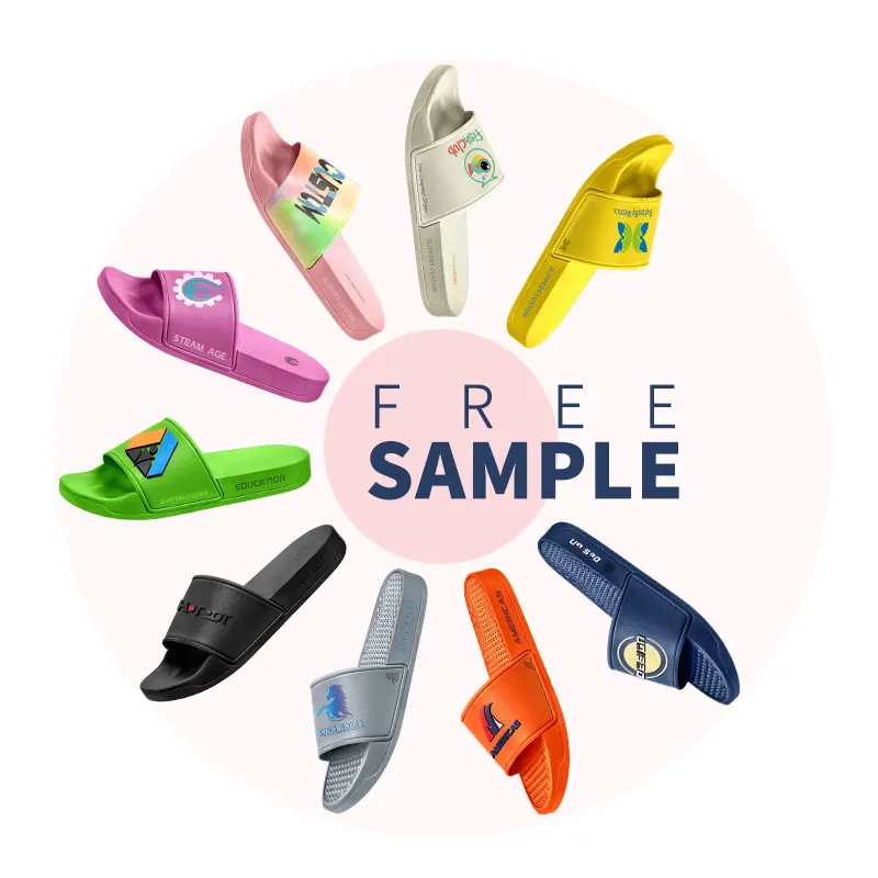Oem High Quality Slippers PVC PU Custom Sandals Slides Own Label Air Bubble Pvc Rubber Custom LOGO as Custom Design EVA CN;FUJ