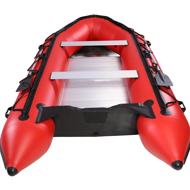 Großhandel 3m 4m 5m aufblasbares Aluminium Gummi boot PVC Angel geschwindigkeit Ruderboot mit optionalem Motor Bimini Top