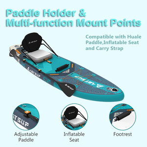 11'x 34 "Inflatable câu cá chèo ban sup <span class=keywords><strong>Kayak</strong></span> có thể tháo rời ghế Trọng lượng nhẹ xách tay Thanh Niên ban đánh cá - Product Image 5