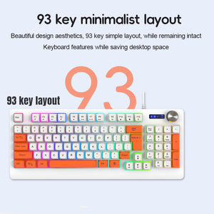 K93 con cable, colorido, retroiluminado, ergonómico, color mixto, 93 teclas, teclado para juegos, RGB, teclado para juegos de oficina - Product Image 2