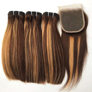 100% Ombre สีกระดูกตรงเวอร์จินมนุษย์ผมด้วยการปิดการจัดส่งลดลง4/27มนุษย์ผมรวมกลุ่มกับการปิด - Product Image 2