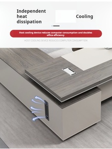 Office Furniture Ceo Office Desks and Chair Combination of Large <strong>Custom</strong> Administrative <strong>Computer</strong> Desk - Product Image 3
