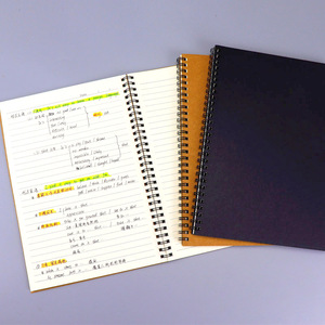 复古螺旋线圈素描本牛皮纸记事本素描绘画日记日记学生空白书记事本笔记本